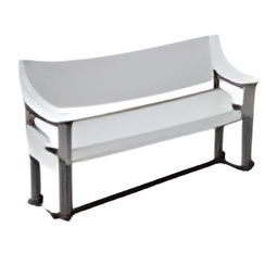 generated: a white plastic bench with a high arched back #3